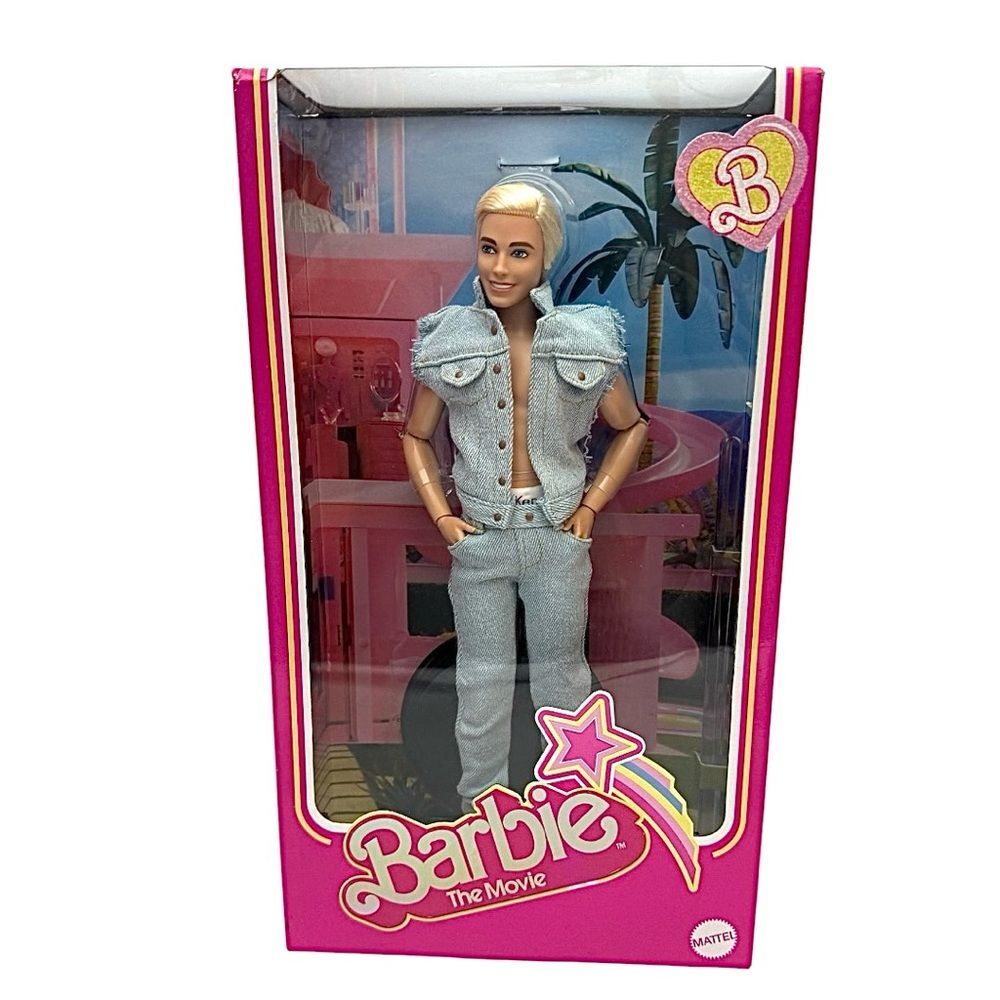 Barbie The Movie Collectible Ken Doll Wearing Denim Matching Set (NEW IN BOX)